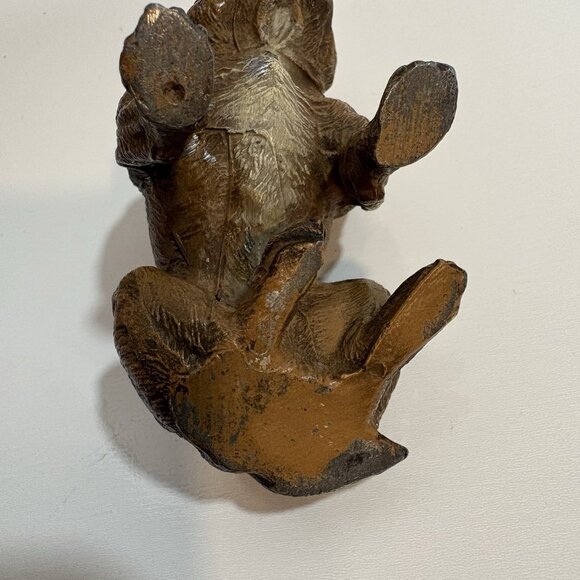 Realistic Antique Cold Painted Bronze Figure Bulldog Dog Patina - Picture 8 of 11